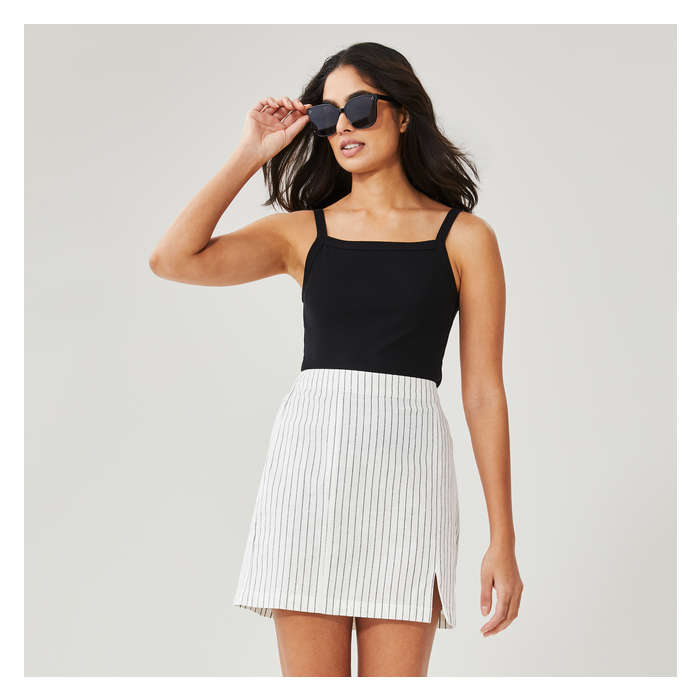 Women's Linen Blend Mini Skirt